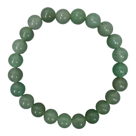 Green Aventurine Jadeite Hand Made Bead Bracelet Elastic Stretch 6mm Beads - Picture 3 of 6